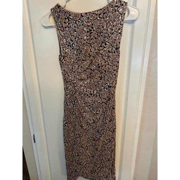 Calvin Klein Sequined Rose-Pattern Sheath Dress - Picture 4 of 12
